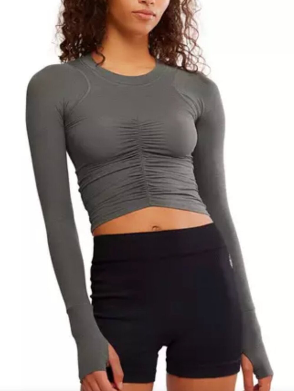 Free People Movement Tempo Ruched Long Sleeve